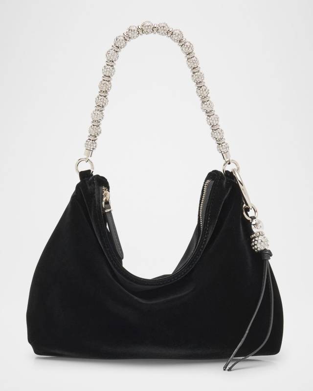Crystal Velvet Shoulder Bag